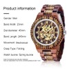 Dentily Automatic Movement Wooden Watch Skeleton Wood Watch Self-Winding Watches