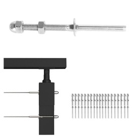 Sidasu 20 Pack Cable Railing Kit - 316 Stainless Steel Tensioner for 1/8" Wire Rope, 2x2 Metal Post, Railing System Fitting Terminal, DIY Balustrade CR02