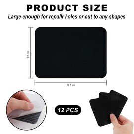Bangbobi Iron-On Patches, Black, 12 Fabric Patches, Size 12.5 x 9.5 cm, Ideal for Repairing and Decorating, Iron-On Patches