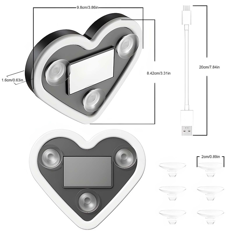 Solar Powered Car LED Ambient Light - Heart Shaped Neon