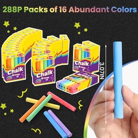 Officygnet 288 Counts Mini Chalk Set for Kids, Bulk Non-Toxic Chalkboard Chalk for Boys Girls 3+, Back to School Supplies, Goody Bag Fillers, Classroom Prizes Gifts, Easter Basket Stuffers (24 Boxes)
