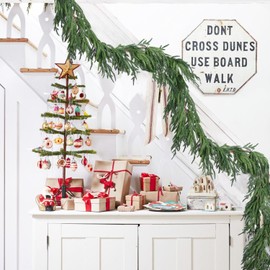 DearHouse Norfolk Pine Garland Christmas Decoration, Artificial Greenery Garland Norfolk Pine Leaves for Holiday Season Mantel Fireplace Table Runner Centerpiece (6 feet)