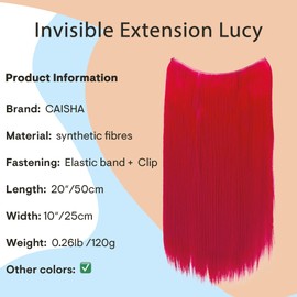 CAISHA 50cm 1 Tresse Extension mit Gummiband Extensions Haarverlängerung Haarteil Glatt Rot E109
