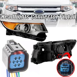 Headlights Switch Connector for Ford Edge (07-2014), Escape (05-12), Expedition (03-17), Flex (09-17), Focus (00-11), Fusion (06-12), Taurus (08-09) Lincoln MKX, MKZ S2423 3U2Z14S411EVA BT4Z-13008-J