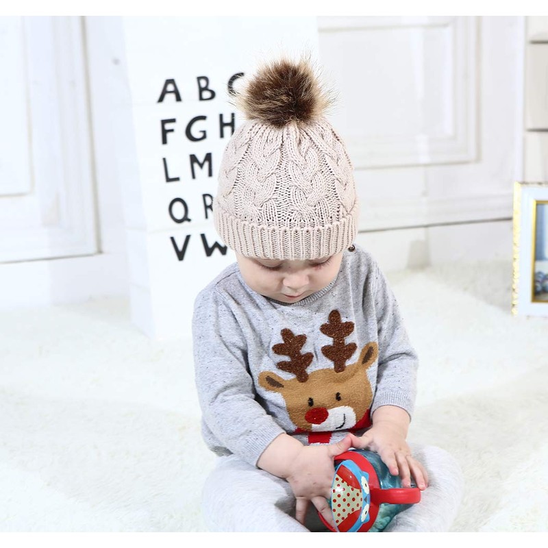DANMY Baby Beanie Hat, Infant Newborn Toddler Winter Warm Knit