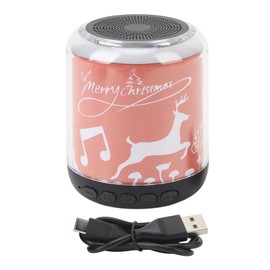 Mini Bluetooth Speaker Christmas Pattern Festive Atmosphere RGB Music Player Wireless Music Speaker with LED Lights