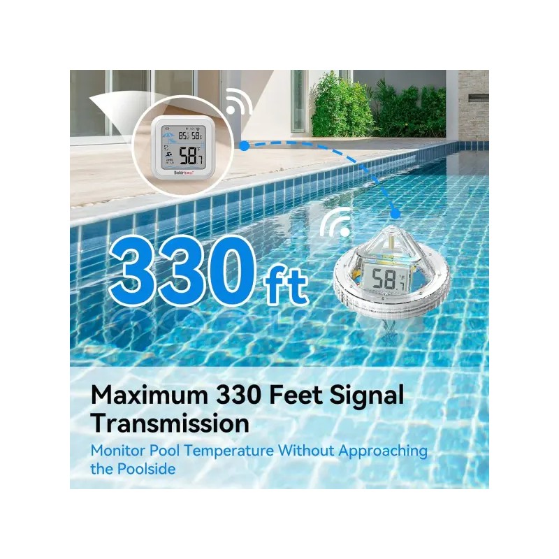 BaldrTherm WiFi 게이트웨이가 있는 BaldrTherm 스마트 풀 온도계 IPX7 방수