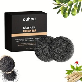 ouhoe Gray Hair Reverse Bar, Unisex Shampoo, Natural Ingredients, Promotes Scalp Circulation and Helps Hair Melanin Production Cleanser Cleansing - Specification: 1BOX
