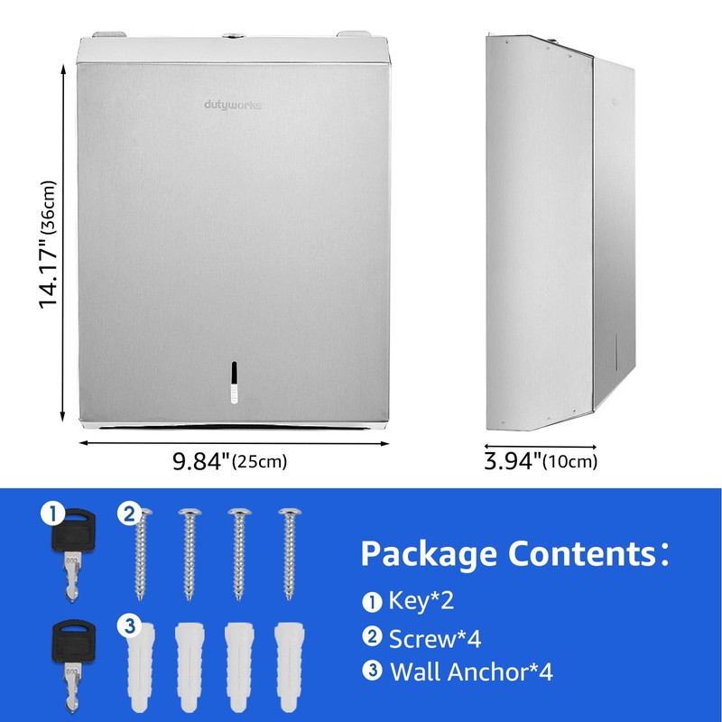 304 Stainless Steel Paper Towel Dispenser Wall Mount