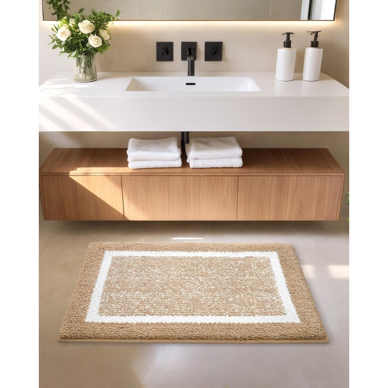 COLOR&GEOMETRY Absorbent Bath Mat 40 x 60 cm, Soft Bathroom