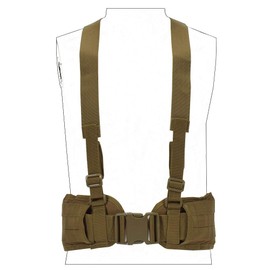 SINAIRSOFT Tactical Waist Belt with X-Shaped Suspenders Free Straps Airsoft Combat Padded Molle Belt (Coyote Brown)