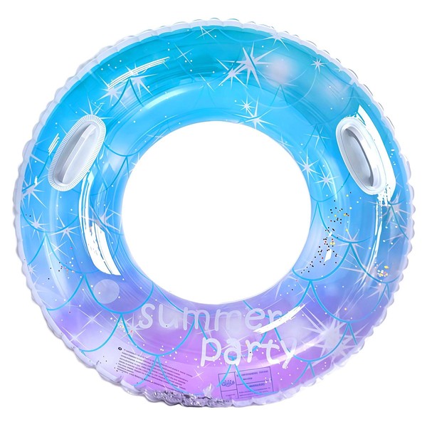 WIKIMO Adult Swimming Ring, Inflatable Swimming Ring with Handle, 80