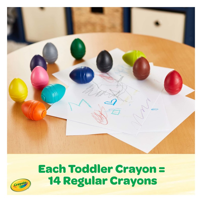 Crayola Large Egg Crayons (12ct), Jumbo Washable Crayons for Toddlers,