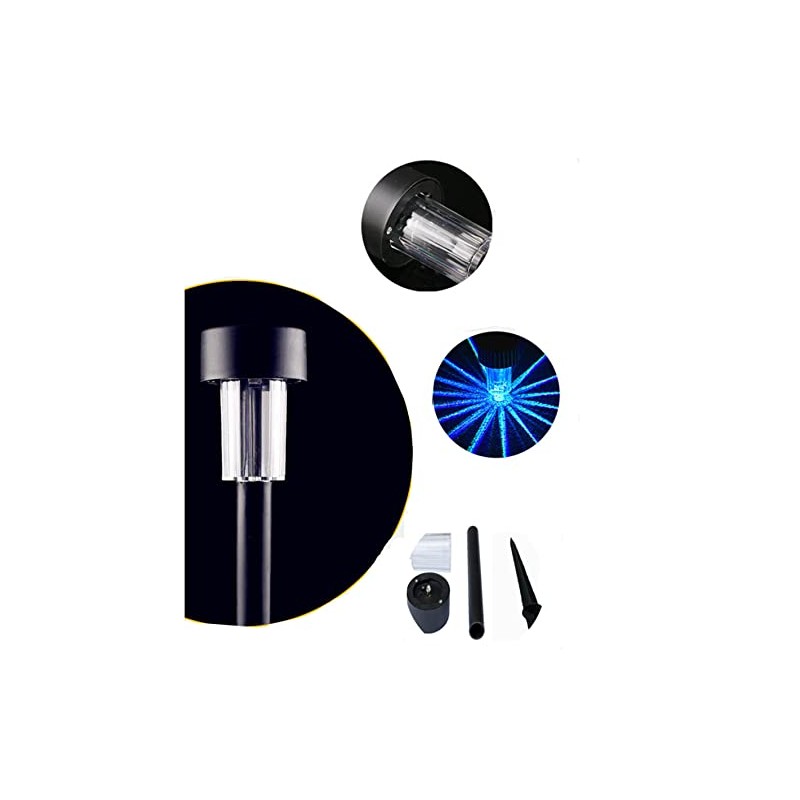 NEWOTE 12PCS Blue LED Outdoor Plastics Garden Solar Powered Landscape