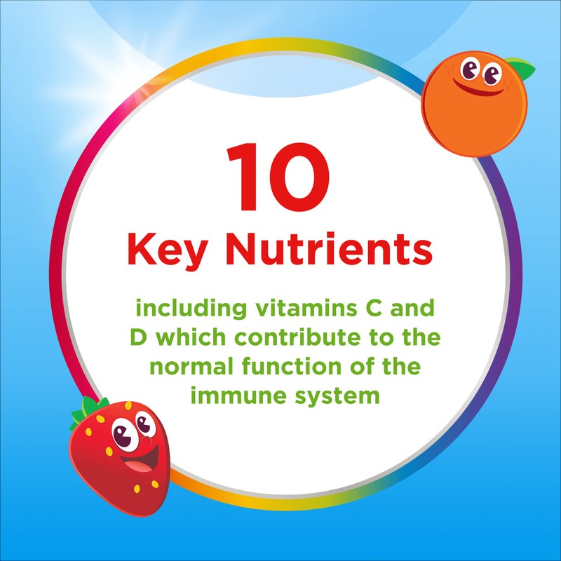 Centrum Multivitamins for Kids, including Vitamin C, D, and Orange