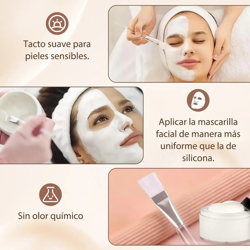 40pzs Para Facial Serum Acido Spa Brochas Mascalilla Blanco