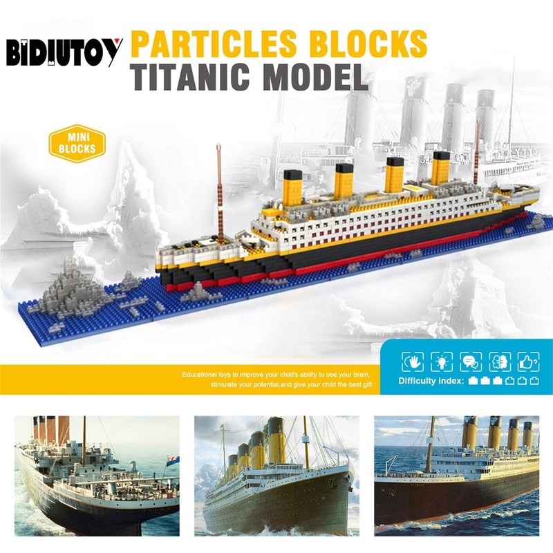 BIDIUTOY Titanic Ship Model Building Block Set, 3D Puzzle Sets