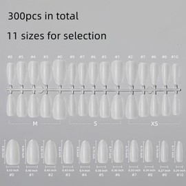 300pcs Short Almond Matte Nail Tips Soft Gel Full Cover Nail Tips Pre-filed Press On False Nails Tips Pre-Shaped False Gelly Nail Tips for Nails Extension(Short Almond)