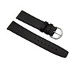 myledershop 20 mm calf leather watch strap, black, silver clasp,