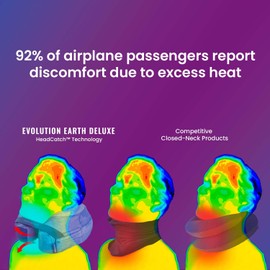 Cabeau Best Neck Pillow for Travel – Evolution Earth Deluxe – 360° Head, Neck and Chin Support for Sleeping – Sustainable Memory Foam - Removable, Washable Cover with Compact Carrying Case (Wind)