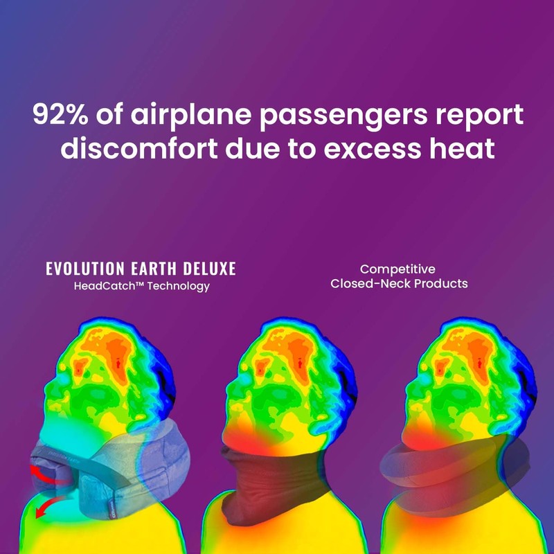 Cabeau Best Neck Pillow for Travel – Evolution Earth Deluxe