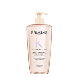 Kerastase: KÉRASTASE Gloss Absolu Bain Hydra-Glaze Shampoo, Hair Bath for Long and Frizz-Prone Hair, with Hyaluronic Acid, Glycolic Acid and Wild Rose Oil, for Moisture and Smoothness, 500 ml