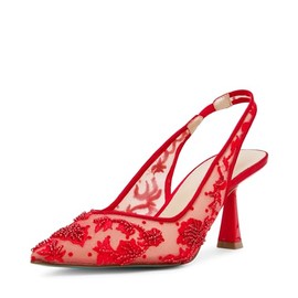 Betsey Johnson Women's Nikki Pump, Red, 9