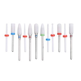 Fresa de Cerámica de 12 Uds, Broca, Máquina de Pulir Eléctrica, Limas de Corte para Manicura, Pedicura, Pulidora, Limas de Uñascabeza de molienda