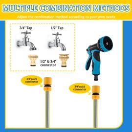 MAGLAUG Universal Kitchen Hose Tap Connector Fitting, Outdoor Tap 1/2 3/4 Outside Tap Hose Connector Mixer Faucet Sink Adapter & Hose Quick Connectors Attachments for Garden Hosepipe Kitchen Sink