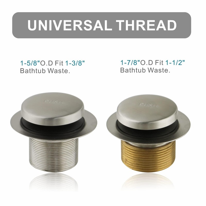Welsan Bathtub Drain Tip Toe Tub Conversion Kit, Replacement Bath