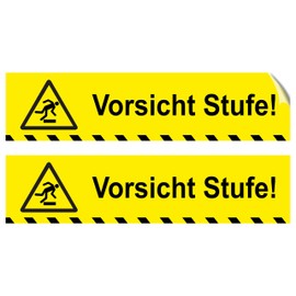pubblimania Level Beware of the Step Kit 2 High Resistant PVC Stickers Indoor/Outdoor 25 x 6 cm