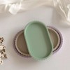 Oval Silicone Tray Mould with Flower Edges for Jewelry Holder