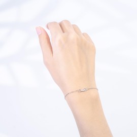 PHNIBIRD Cat Bracelet 925 Silver Bracelets Women's Adjustable Design with Two-Tone Playful Cat Bracelet Birthday Gifts for Women, 16 + 3 cm, Sterling Silver, Cubic Zirconia