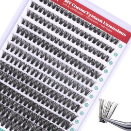 FADVAN False Eyelash Clusters, Pack of 280, 50D Mix, 8-16 mm Volume, DIY Individual False Eyelashes, DIY (50D-0.07D Curl)