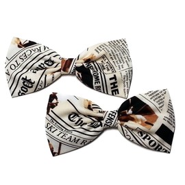EmilyRose Couture Special Prints Hairbows- Music Notes, Houndstooth,argyle, Nascar, Cammo (Group 2 of 2) (Barrette, Newspaper)