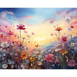 xiangsushijie Paint by Numbers Kit for Adults Beginner Gift Home Wall Decor DIY Acrylic Oil Painting by Number Kits 16x20inch (Flower Sea 01)