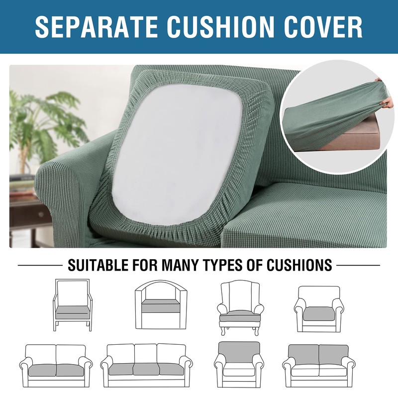 H.VERSAILTEX 4 Piece Stretch Sofa Covers for 3 Cushion Couch