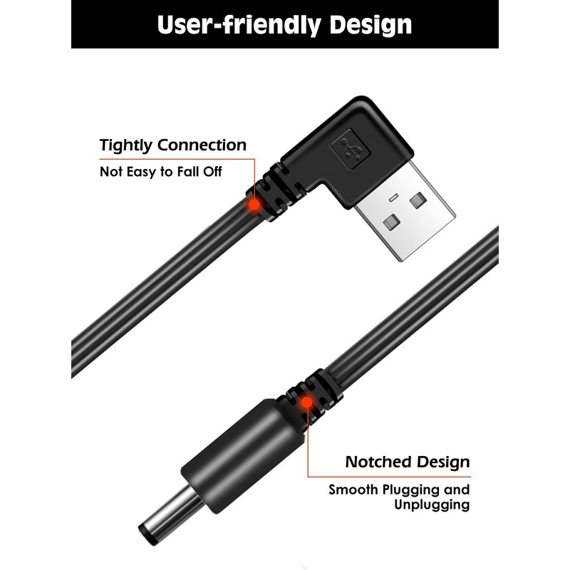ECIFEE 1pcs Short USB Cables, USB Cable Detachable Power Cord