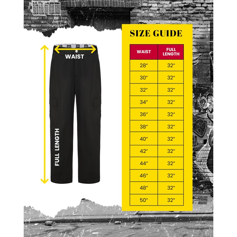 FB County Kackies Cargo Work Pants, Black, 42 - Unisex