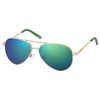 Polaroid Kids' PLD 8015/N K7 J5G Sunglasses, Gold/Green Grey Speckled