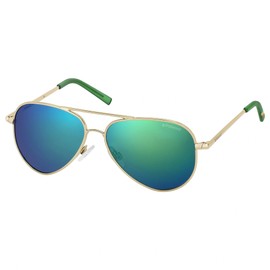 Polaroid Kids' PLD 8015/N K7 J5G Sunglasses, Gold/Green Grey Speckled Pz, 52