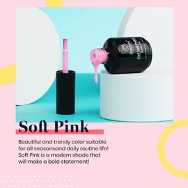 beetles Gel Nail Polish 15ml Light Pink Gel Nail Polish Bubble Nude Gel Nail Polish Baby Pink Gel Nail Polish Soak Off Uv LED Nail Lamp Bright Nail Art Manicure Salon DIY Home Solid Gel Polish