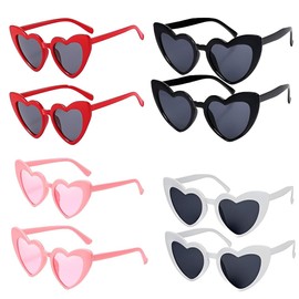 8 PCS Heart Sunglasses, Heart Shaped Sunglasses Love Heart Sunglasses for Protection Eyewear Love Heart Sunglasses Heart Glasses for Protection Eyewear Girls Women Shopping Travelling Party Outdoor.