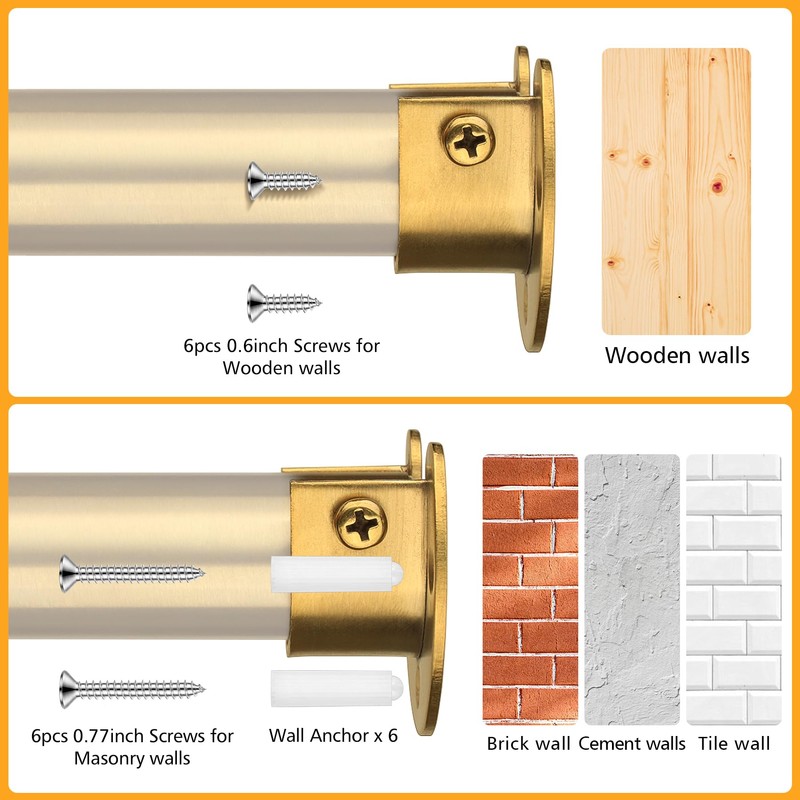 FIRJOY 2Pcs Heavy Duty Stainless Steel Closet Rod Bracket Holder