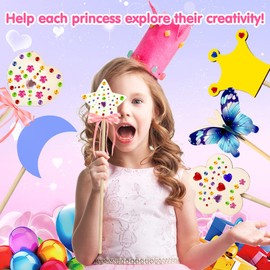 DIY Magic Wand, 6 Pack DIY Wooden Magic Wand Craft Set DIY Fairy Wands Unfinished Princess Wand for Painting Make Your Own Magic Wand for Kids Party Art Crafts