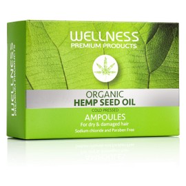 Wellness Premium Products Hair Repair Hemp Oil Ampoules For Dry and Damaged Hair, 10 mil - 10 per Box