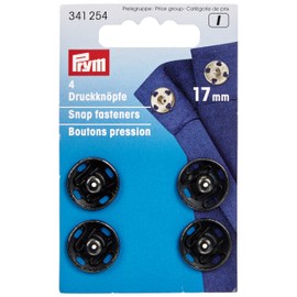 Prym Sew-On Snap Fasteners Brass Black 17 mm