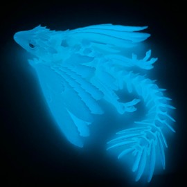 SGYYSG Feathered Wyvern Dragon,3D Printed Dragon, Articulated Dragon with Wings, 3D Printed Toys, Desktop Pet - Perfect for Fantasy Enthusiasts (Noctilucent Blue)