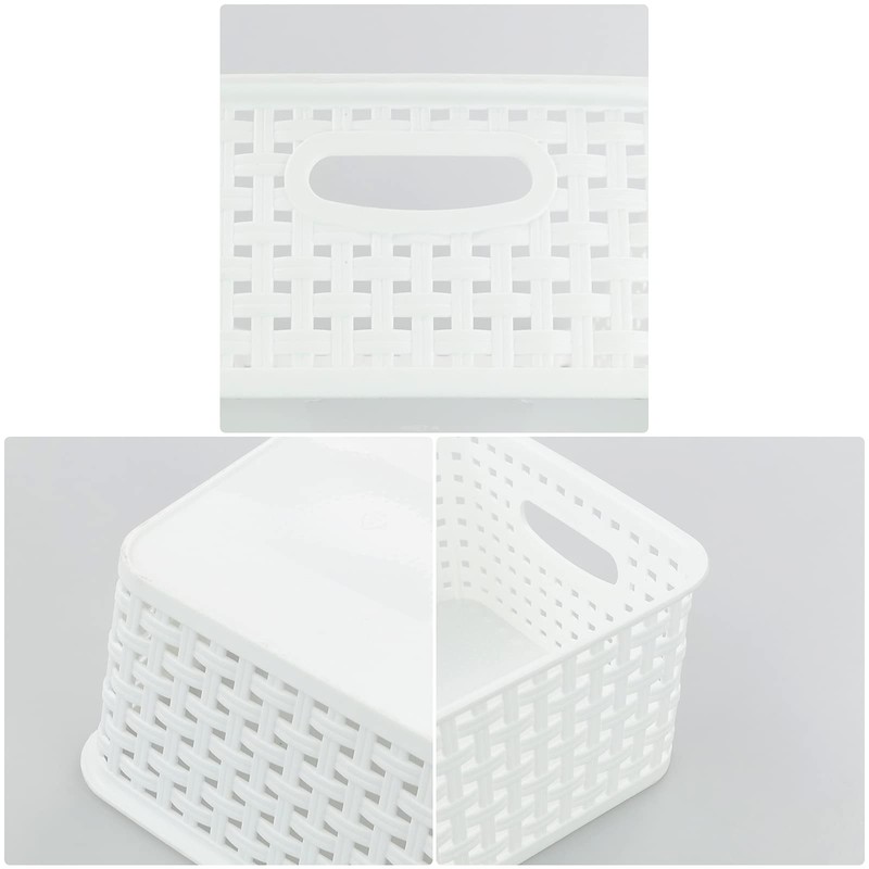 Vcansay 6 Packs of Storage Baskets White