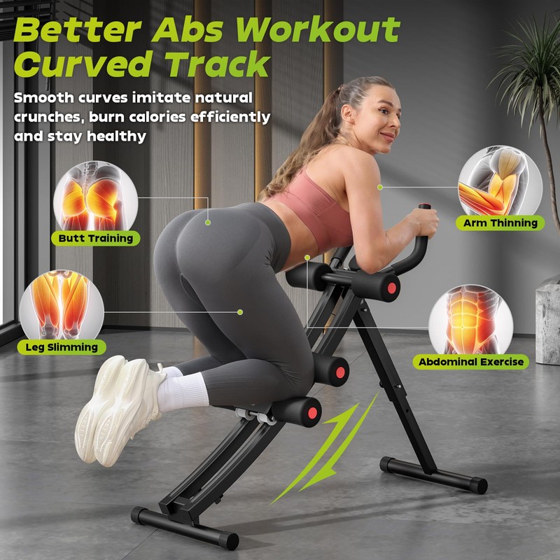 BODY RHYTHM Dual-Track Ab Machine with 4 Adjustable Heights, Foldable